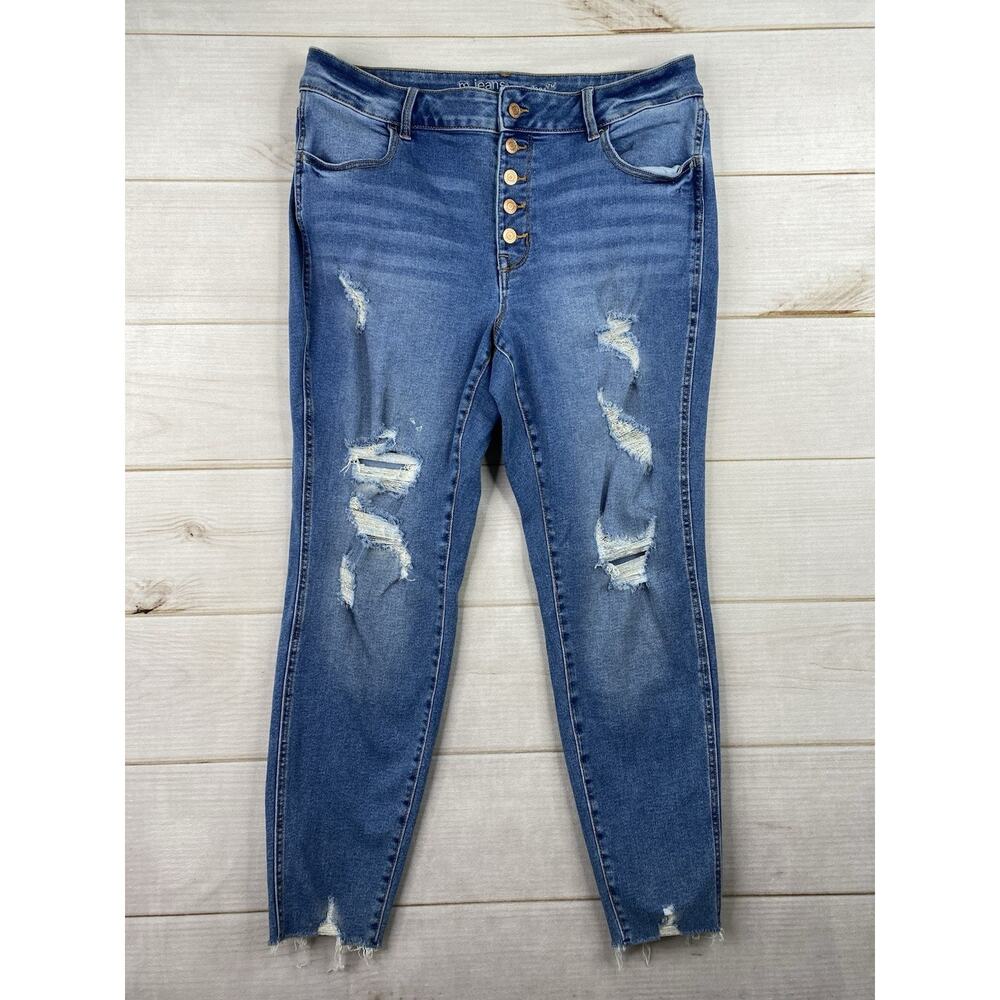 Maurices Women's Skinny Distressed Blue Jeans